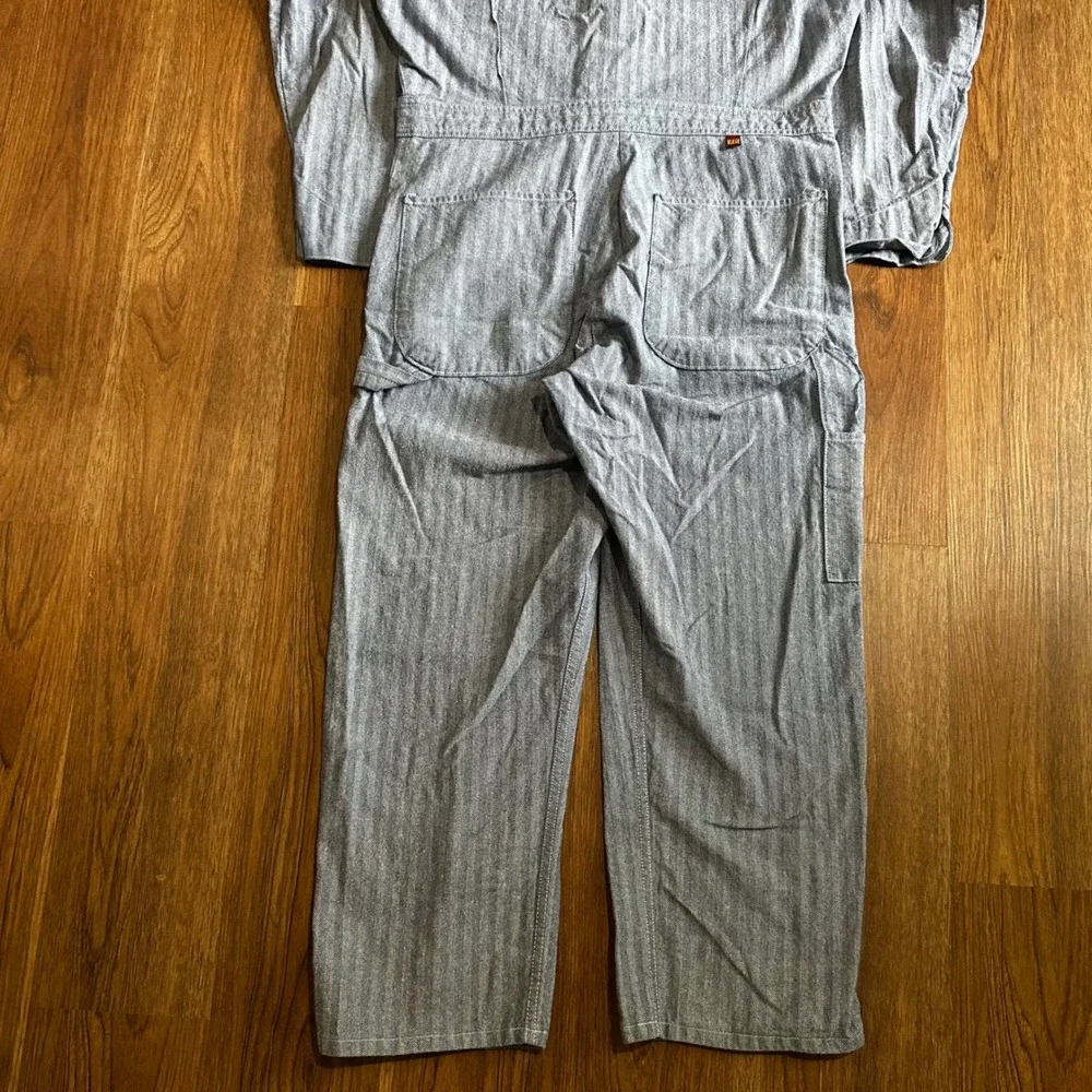Big Ben Coveralls Mens 38 Blue Good Herringbone Vintage Workwear Boiler Suit